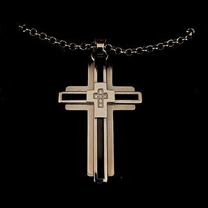 🎉SALE🎉AXL by Triton - 22” Stainless Steel Cross Pendant Necklace